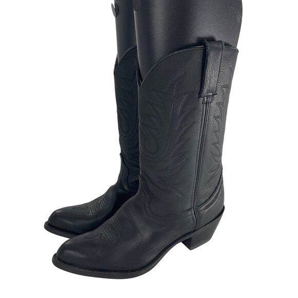 Durango Womens Black Leather Cowboy cowgirl Western Boots Size 8W 8 embroidered - Picture 1 of 15